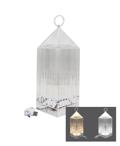PİRAMİT KRİSTAL 3 RENK LED DOKUNMATİK USB ŞARJLI MASA LAMBASI (5271)