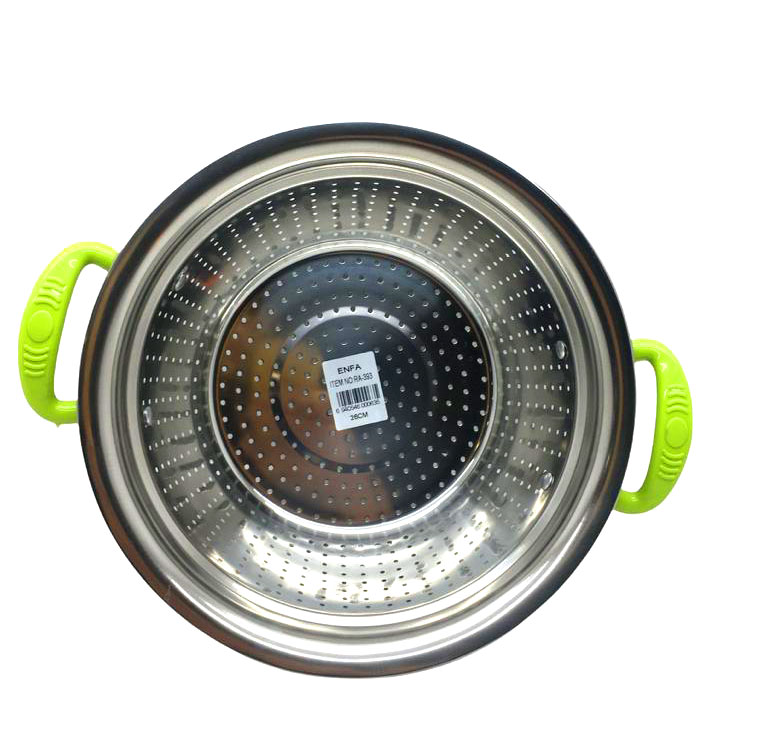 PLASTİK RENKLİ KULP METAL SEPET SÜZGEÇ 26CM. (5271)