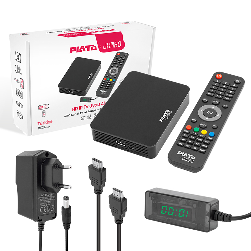 PLATO JUMBO LINUX TABANLI ETHERNET GİRİŞLİ IP TV UYDU ALICISI (YOUTUBE*WİFİ* DOLBY) (5271)