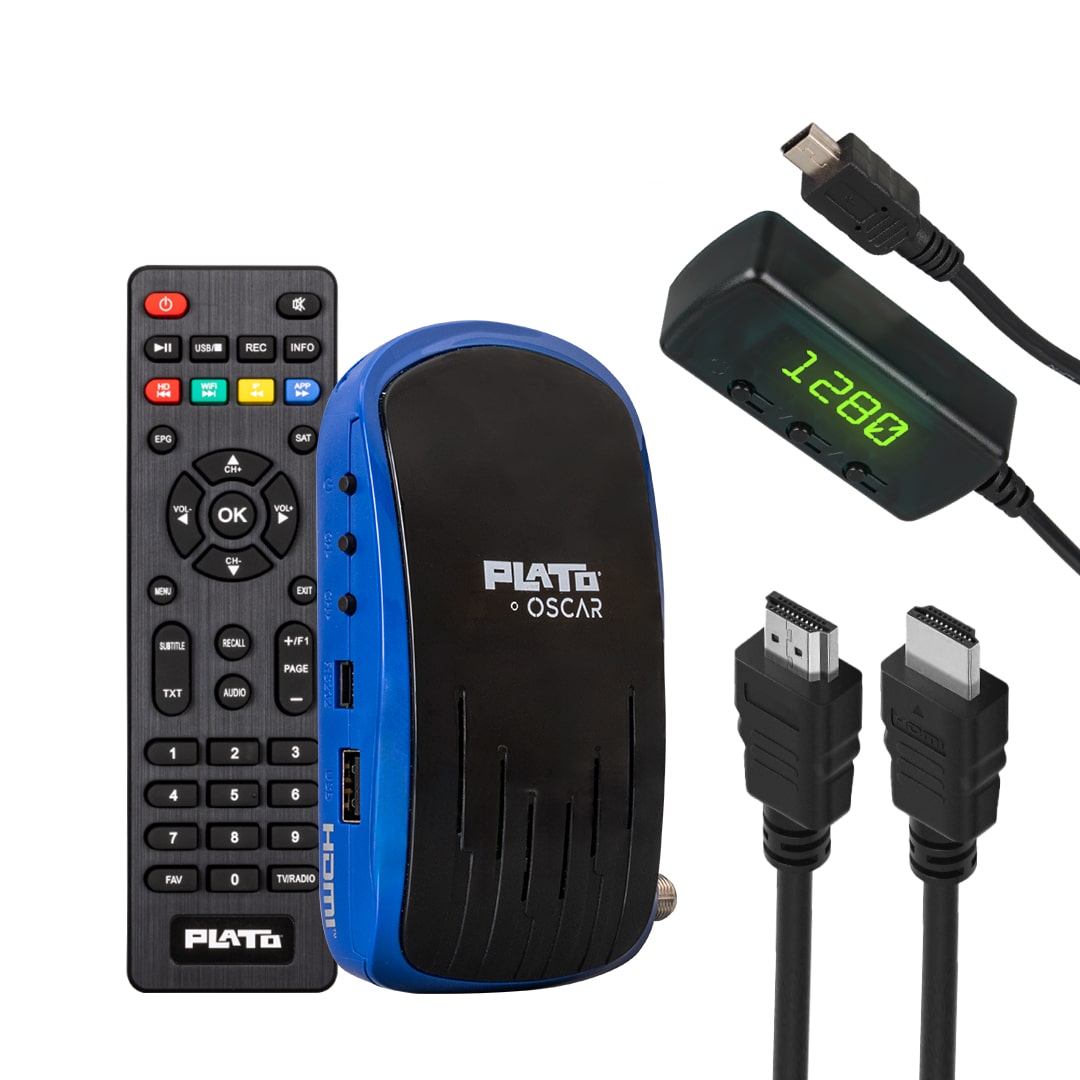 PLATO OSCAR ÇİFT USBLİ TKGSLİ DISPLAY GÖZLÜ+TUŞLU HD UYDU ALICISI (5271)