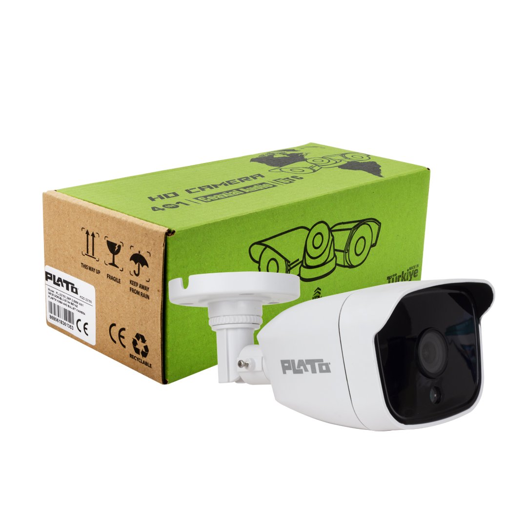 PLATO PL-22765 2MP 2.8 MM 4IN1 GECE GÖRÜŞLÜ SİYAH BEYAZ PLASTİK KASA AHD BULLET KAMERA (5271)