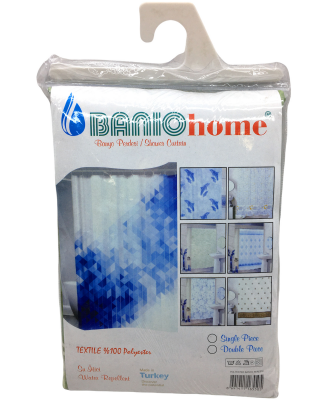 POLYESTER ÇİFT KANAT SU İTİCİ BANYO PERDESİ 90X200CM (5271)