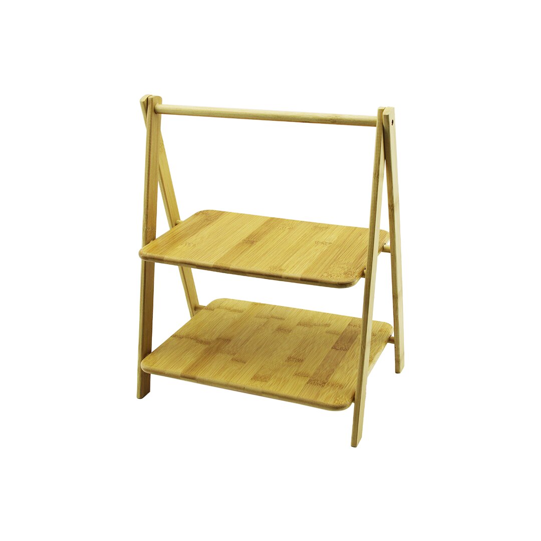 PORTATİF AYAKLI - 2 KATLI AHŞAP BAMBU ORGANİZER RAF =18X28 - 22X28CM Y: 6-20-39CM (5271)