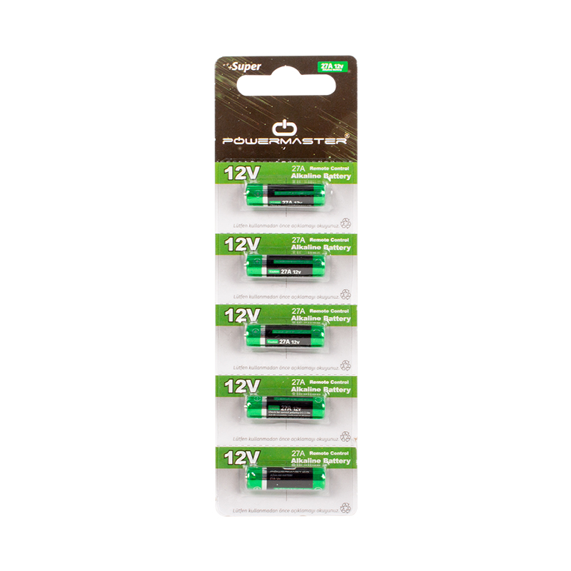 POWERCELL 27A 12 VOLT İNCE ALARM PİLİ (5Lİ PAKET) (5271)
