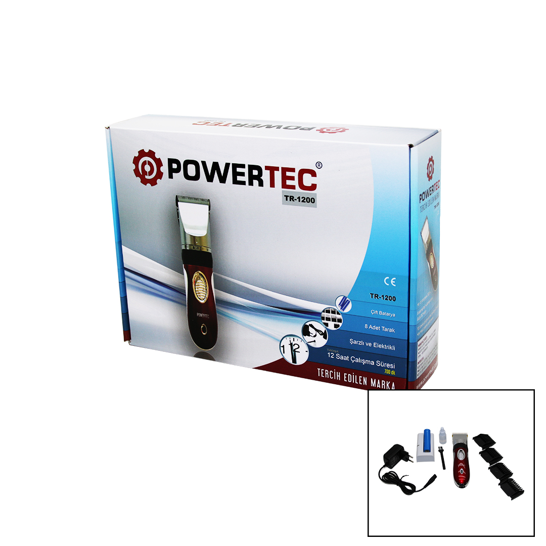 POWERTEC TR-1200 ŞARJLI TRAŞ MAKİNASI YEDEK BATARYALI (5271)
