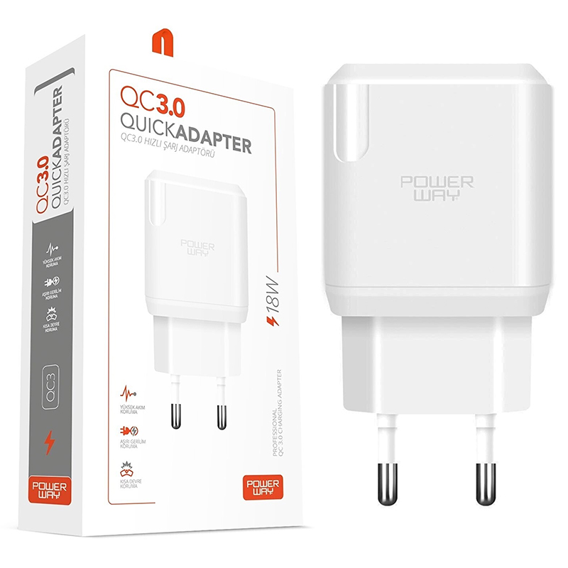 HIZLI 3000 MA 18W TÜM TELEFONLARA UYUMLU USB ŞARJ KAFA BAŞLIK ADAPTÖRÜ (5271)