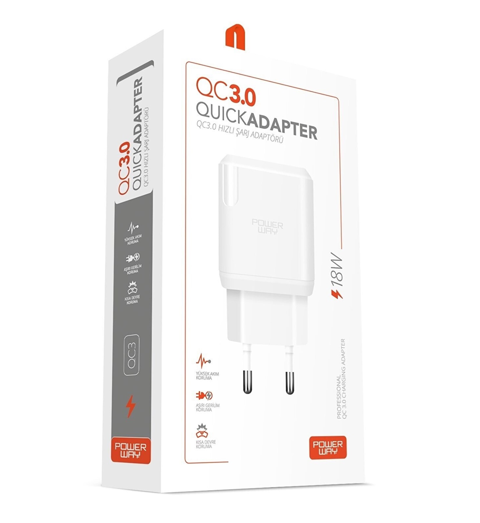 HIZLI 3000 MA 18W TÜM TELEFONLARA UYUMLU USB ŞARJ KAFA BAŞLIK ADAPTÖRÜ (5271)