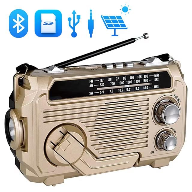 Puxing PX-777 Portatif Analog Radyo FM-USB-SD-AUX-Bluetooth Lityum Pilli Solar Güneş Panelli (5271)