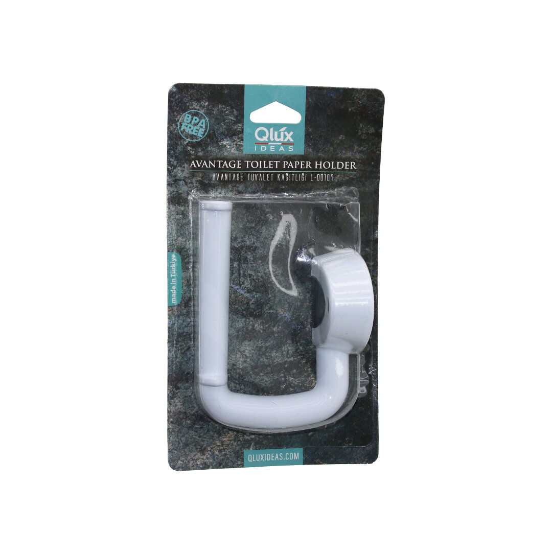 QLUX L-00107 AVANTAGE TUVALET KAĞITLIK  BEYAZ PLASTİK   YAPIŞKANLI - VİDALI MONTAJ (5271)