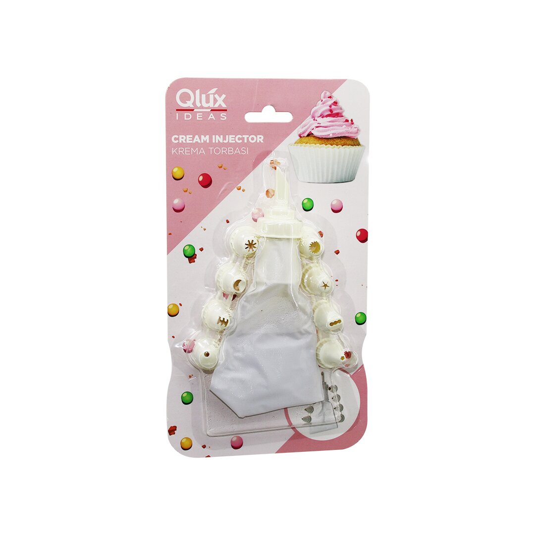 QLUX L-00172 AVANTAGE  10PCS   KREMA TORBASI - SÜSLEME BAŞLIK  SETİ   1-BEYAZ TORBA - 9-KREM BEYAZI PLASTİK BAŞLIK (5271)