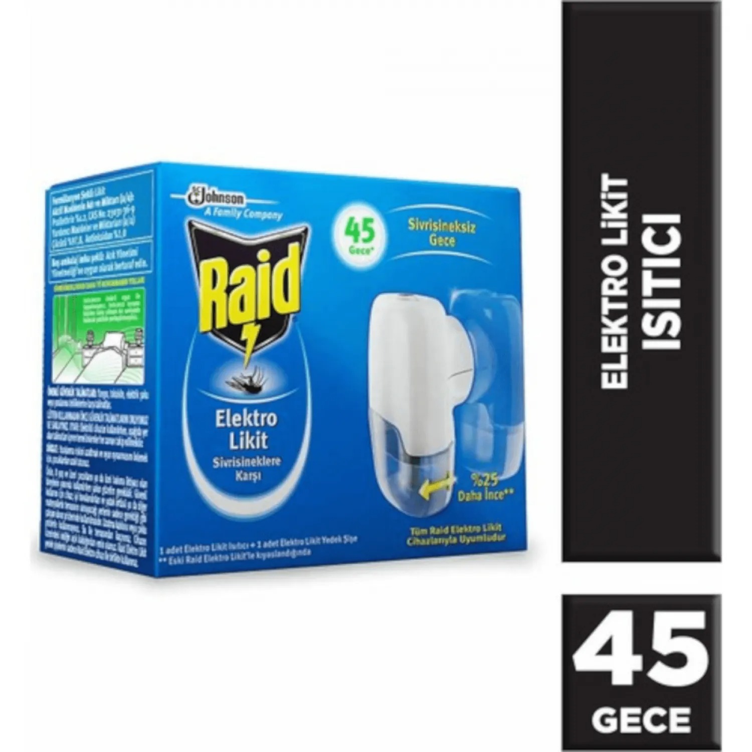 RAİD ELEKTRO SET LİKİT 45 GECE - ELEKTRO LİKİT ISITICI & YEDEK ŞİŞE=27.4ML (5271)