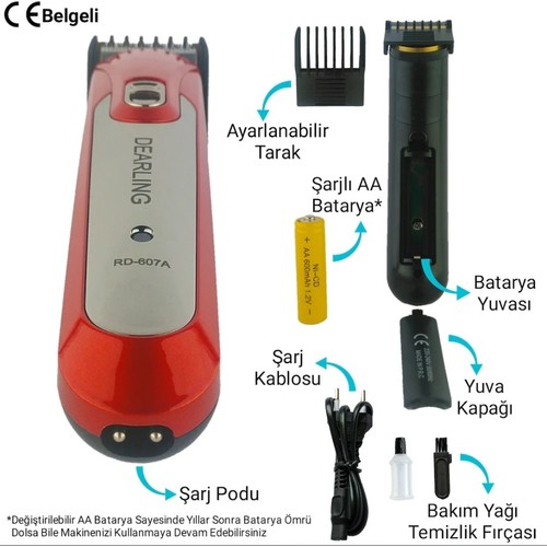 Rd-607 A Şarjlı Saç Sakal Tıraş Makinesi (5271)