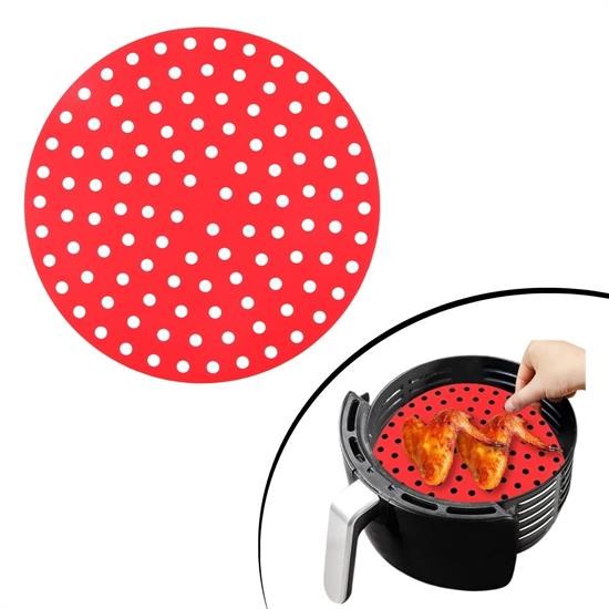 Renkli Isıya Dayanıklı Yıkanılabilir Silikon Fırın Ve Airfryer Yuvarlak Pişirme Matı 20 Cm (5271)