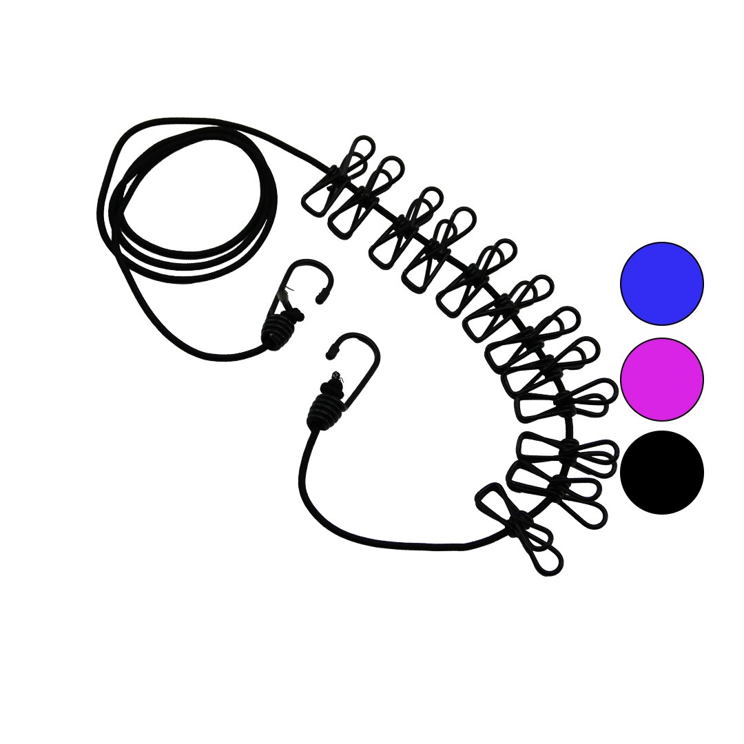 RENKLİ LASTİK   12PCS METAL MANDALLI  ÇAMAŞIR İPİ (5271)