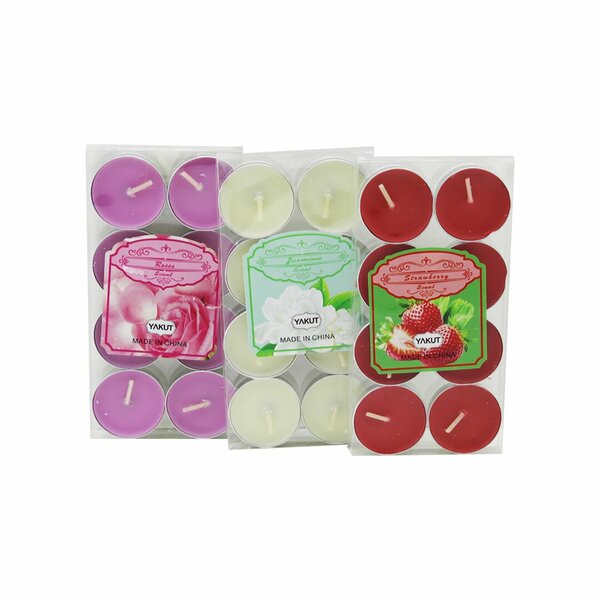 RENKLİ TEA LİGHT 8 PARÇA  MUM ÇİLEK KOKULU (5271)