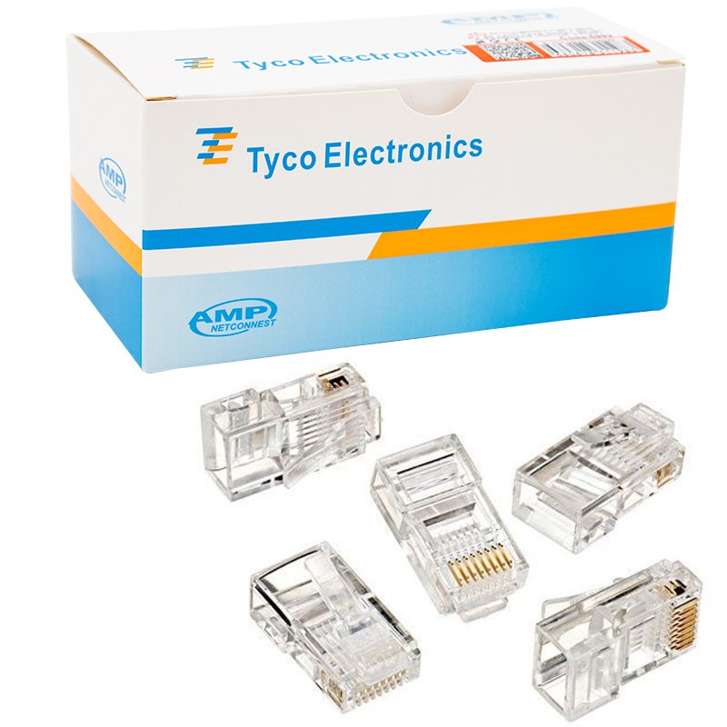 RJ45 CAT5/CAT6 UÇ 8P8C  KUTULU (100LÜK PAKET) KUTULU AMP NETCONNEST (5271)