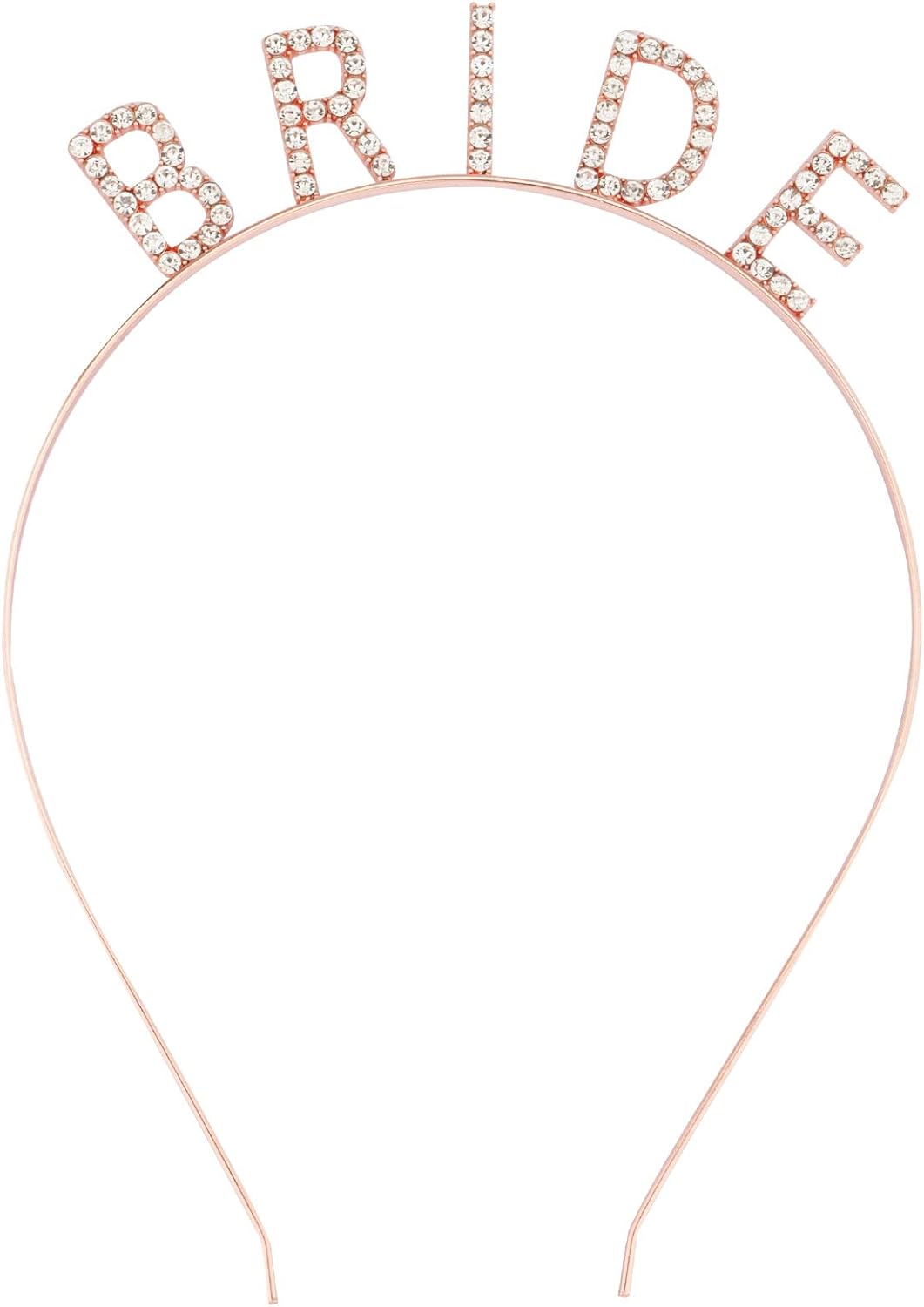 Rose Gold Renk Bekarlığa Veda Kristal Taş Bride Tacı İthal 16x10 cm (5271)