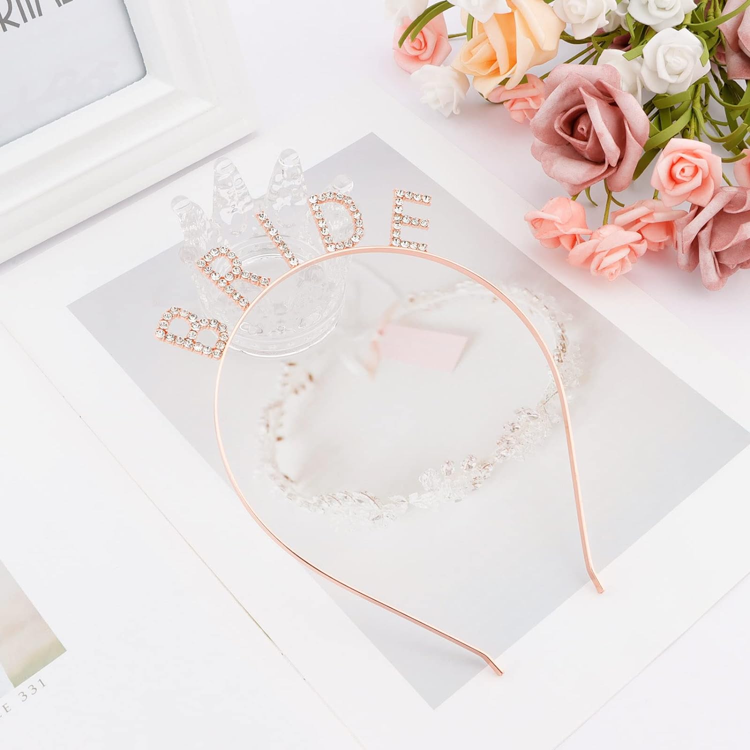 Rose Gold Renk Bekarlığa Veda Kristal Taş Bride Tacı İthal 16x10 cm (5271) Rose Gold Renk Bekarlığa Veda Kristal Taş Bride Tacı İthal 16x10 cm (5271)