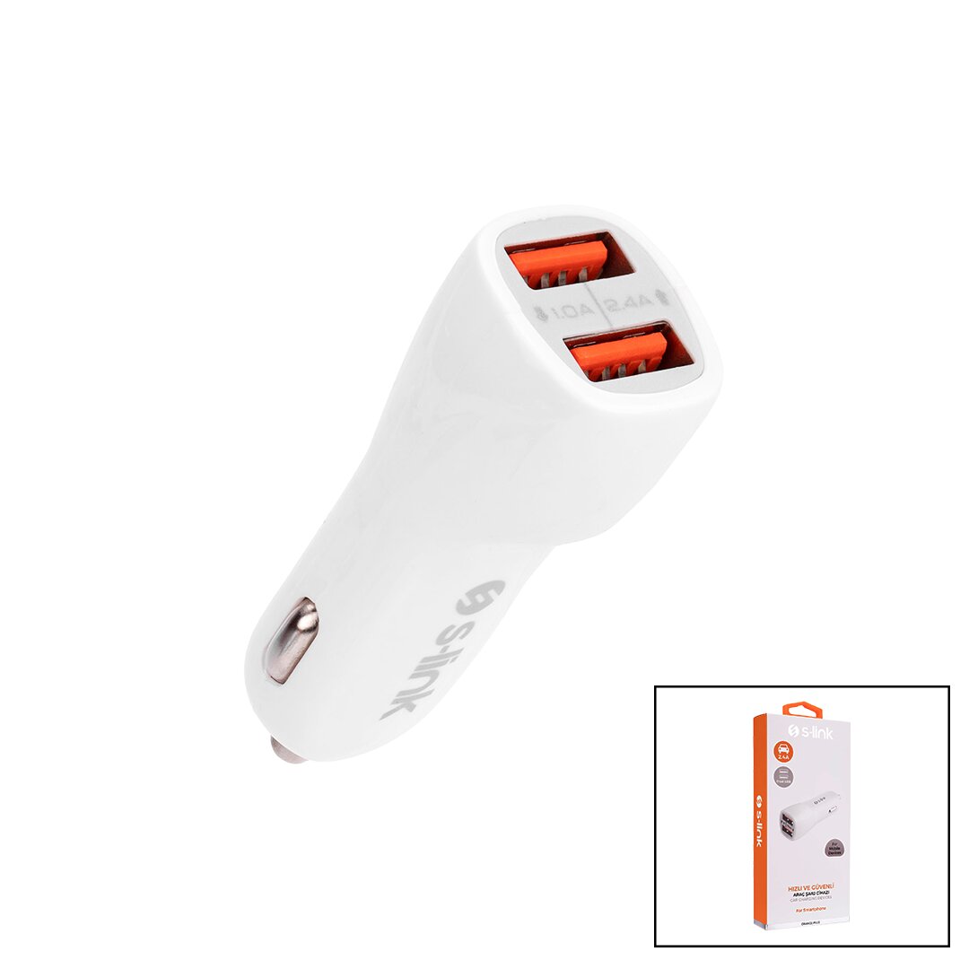 S-LİNK IP-805 DUAL USB  2XUSB  OTO - ARAÇ ÇAKMAKLIK ŞARJ BAŞLIK  2.4 A (5271)