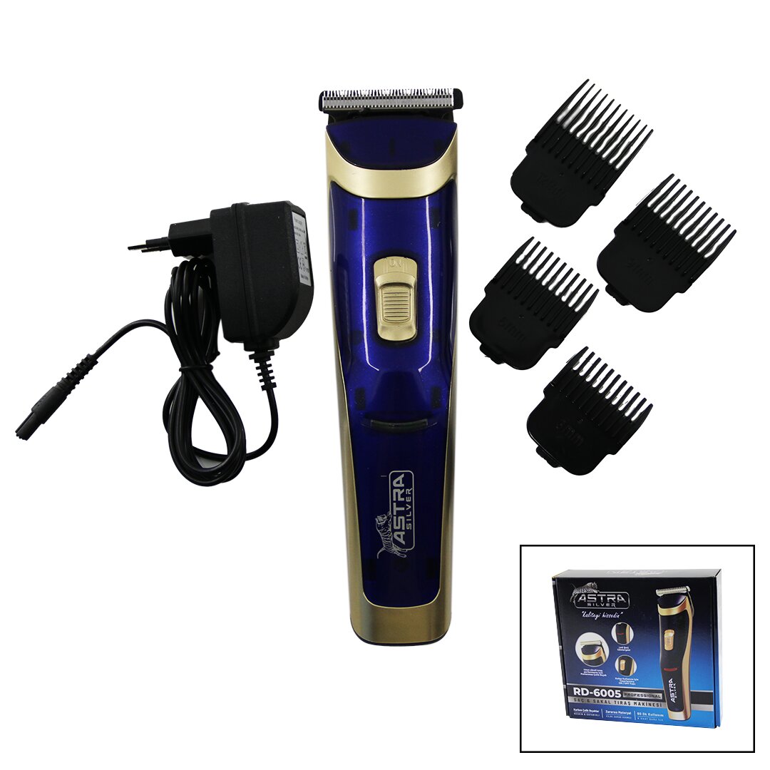 SAÇ SAKAL KESME TRAŞ MAKİNESİ FİŞ ŞARJLI - LED GÖSTERGE - RENKLİ KROM KAPLAMA GÖVDE  RD-6005 (5271)
