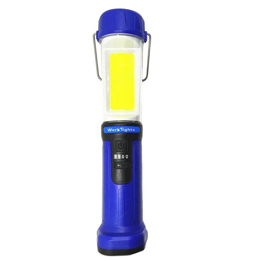 ŞARJLI 30 BEYAZ + 20 MAVİ-KIRMIZI SMD LED / 55 COB LEDLİ 5 MODLU ÇALIŞMA LAMBASI HK-802 (5271)