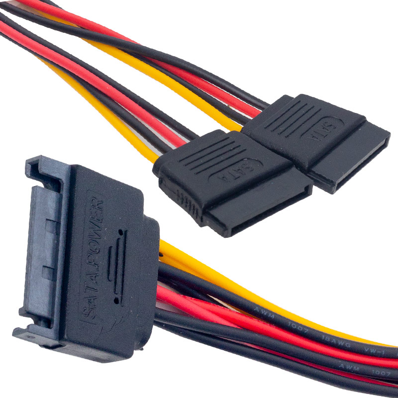 SATA POWER 15 PİN ERKEK TO 2 X SATA POWER 15 PİN DİŞİ ÇOKLAYICI KABLO (5271)