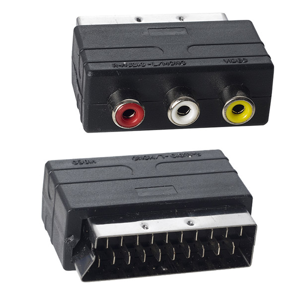SCART ADAPTÖR İN MİNİ  (SCART ERKEK-RCA DİŞİ ARA ADAPTÖR) (5271)
