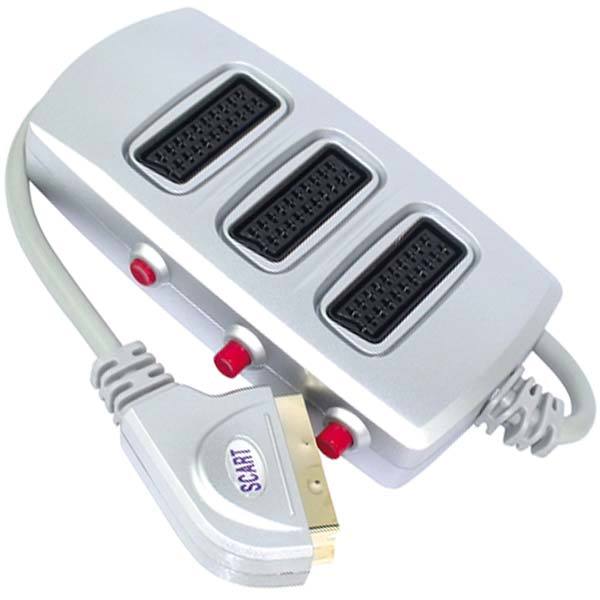 SCART DAĞITICI 3 Lİ SİLVER BUTONLU (ELEKTROMER) (5271)