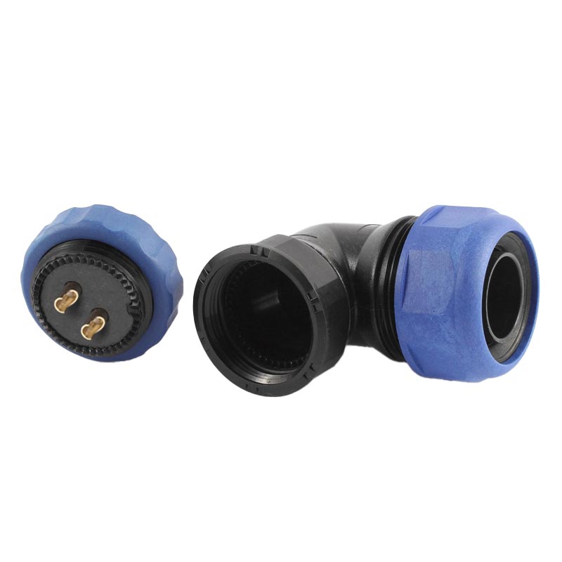 SD28 SU GEÇİRMEZ 2 PİN 28 MM YUVARLAK KONNEKTÖR (90° DİRSEK) (5271)