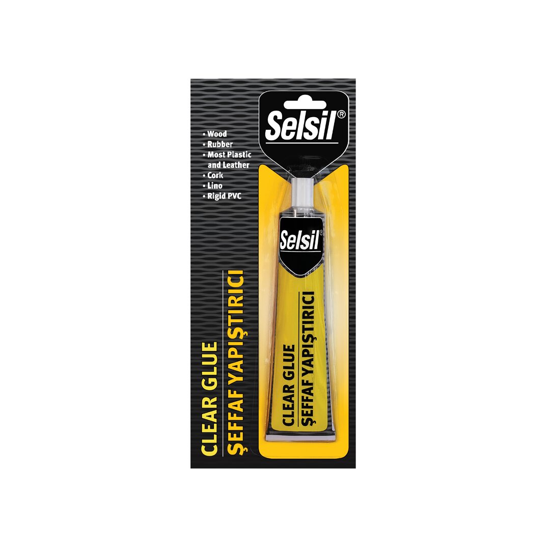 SELSİL CLEAR GLUE 70G ŞEFFAF SÜPER YAPIŞTIRICI KAĞIT - AHŞAP - METAL - DERİ (5271)