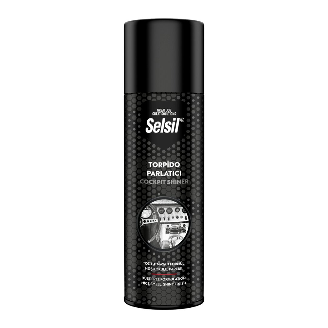 SELSİL OTO - ARAÇ TORPİDO PARLATICI SPREY 200ML HOŞ KOKULU - PARLAK - TOZ TUTMAYAN FORMÜL (5271)