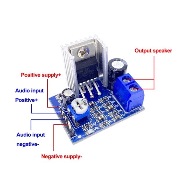 Ses Yükseltici Power Supply Modülü 6-12V - Dimmer Ayarlı Kompakt Amfi - Anfi TDA2030A (5271)