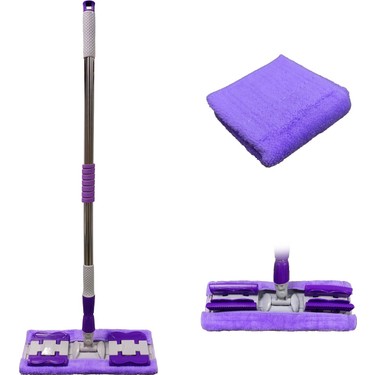 Sihirli Spin Mop Teleskopik Çok Amaçlı Mop +1 Bez Hediyeli - Mor (5271)