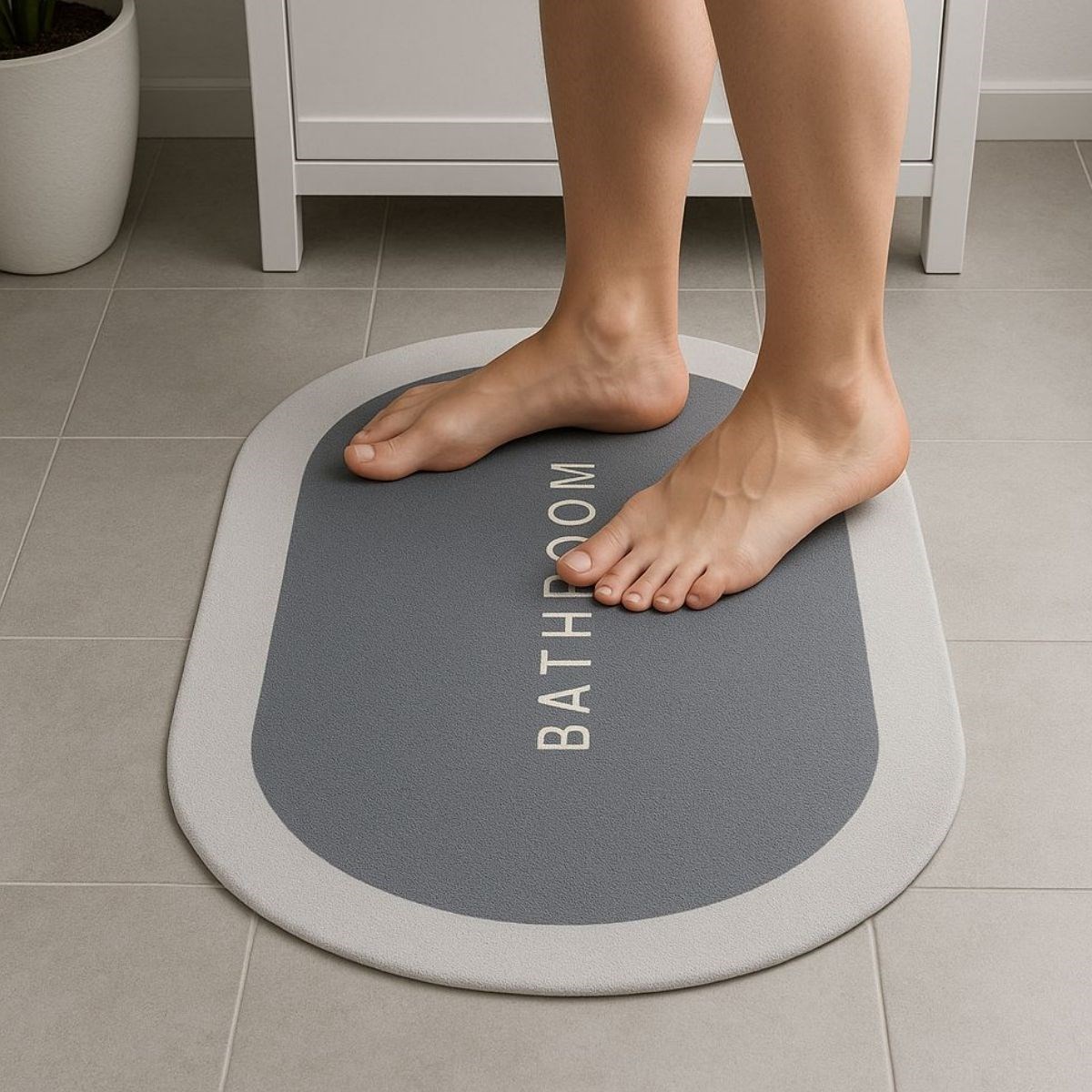 Sihirli Süper Su Emici Kaymaz Tabanlı Oval Paspas 40*60 cm (5271)