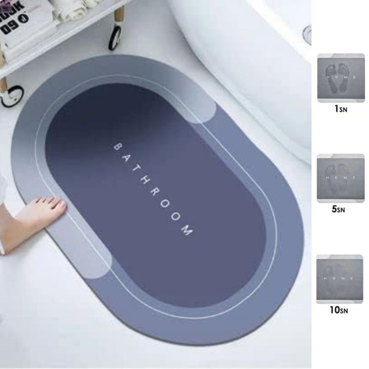 Sihirli Süper Su Emici Kaymaz Tabanlı Oval Paspas 40*60 cm (5271) Sihirli Süper Su Emici Kaymaz Tabanlı Oval Paspas 40*60 cm (5271)
