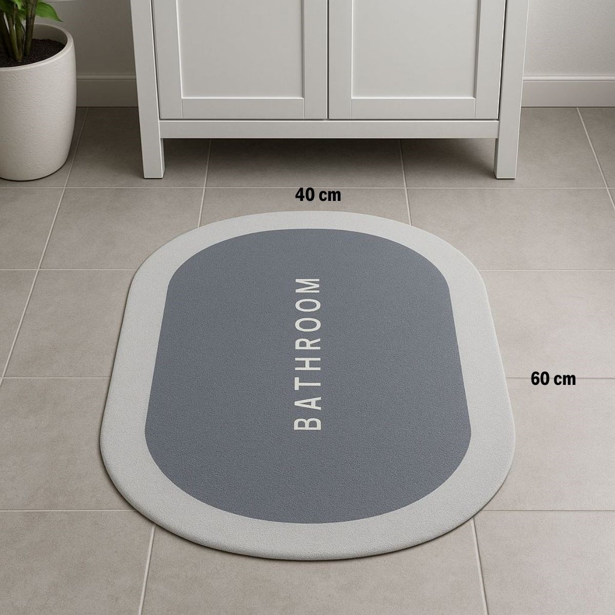 Sihirli Süper Su Emici Kaymaz Tabanlı Oval Paspas 40*60 cm (5271) Sihirli Süper Su Emici Kaymaz Tabanlı Oval Paspas 40*60 cm (5271)