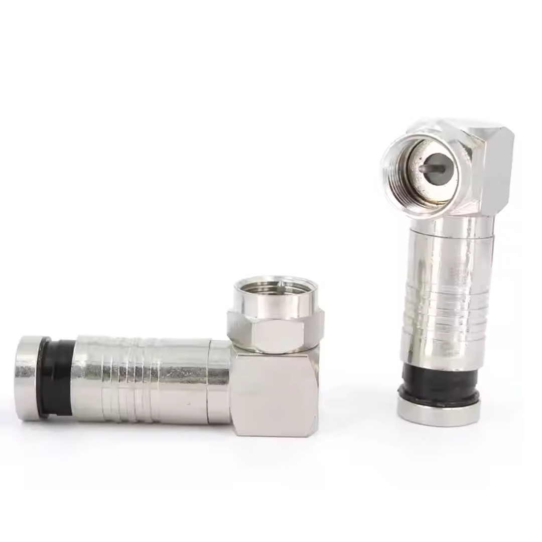 SIKMALI RG6/U6 L TİPİ ÇEVİRMELİ F KONNEKTÖR  (SIKMALI + L TİP ÇEVİRMELİ) (5271)