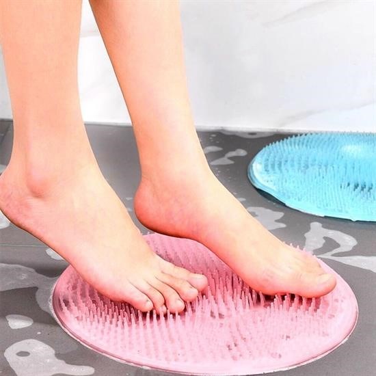 Silikon Fırçalı Banyo Masaj Matı ve  Ayaklar için Topuk Masaj Paspası (5271)