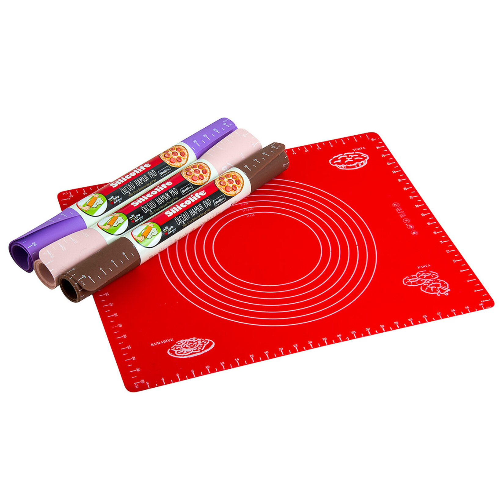 Silikon Ölçülü Hamur Açma Matı Hamur Açma Örtüsü Büyük Boy 50x40 (5271) Silikon Ölçülü Hamur Açma Matı Hamur Açma Örtüsü Büyük Boy 50x40 (5271)