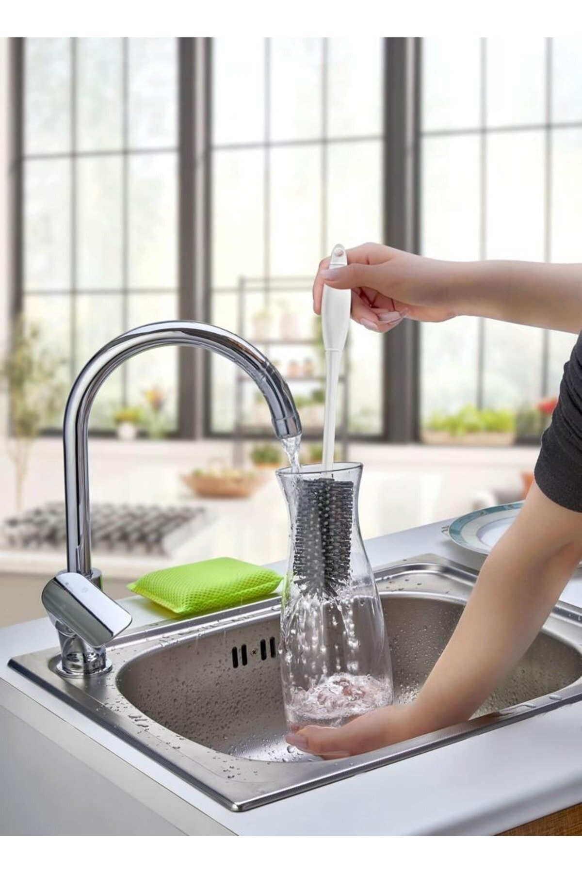 Silikon Şişe Biberon Konserve Kavanoz Matara Temizleme Fırçası Çok Amaçlı Temizleme Fırçası Bpa Free (5271)