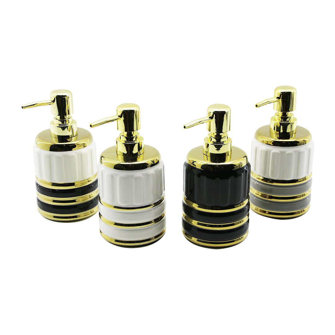ŞİŞE GOLD KAPAK - BOĞUM SERAMİK SIVI SABUNLUK 7.5X10.5CM (5271)