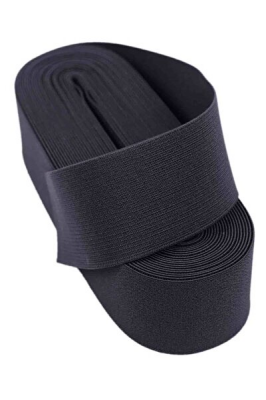 SİYAH  - 3CM PAÇA LASTİK GENİŞ 10MT. (5271)