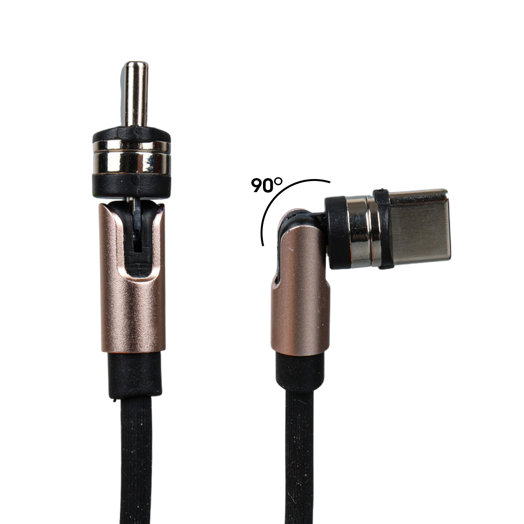 SİYAH 3İN1 (TYPE C- LİGHTNİNG- MİCRO USB) MANYETİK UÇ TAŞINABİLİR ŞARJ KABLOSU (5271)
