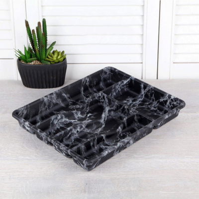 SİYAH - 5 BÖLMELİ ÇEKMECE İÇİ KAŞIKLIK 36X29CM (5271)