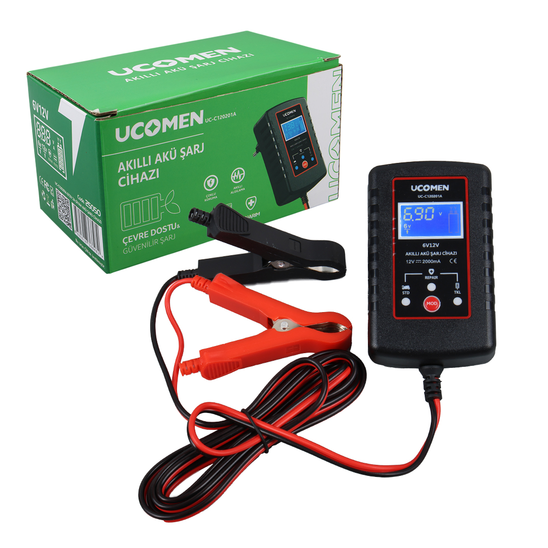 SİYAH 6/12V 2A LED GÖSTERGELİ AKÜ ŞARJ CİHAZI UC-C120201A (5271) SİYAH 6/12V 2A LED GÖSTERGELİ AKÜ ŞARJ CİHAZI UC-C120201A (5271)