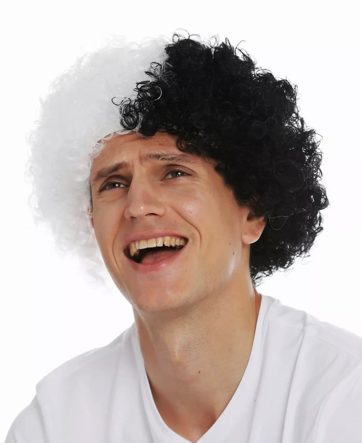 Siyah Beyaz Kıvırcık Afro Bonus Peruk Taraftar Bonus Saç (5271) Siyah Beyaz Kıvırcık Afro Bonus Peruk Taraftar Bonus Saç (5271)