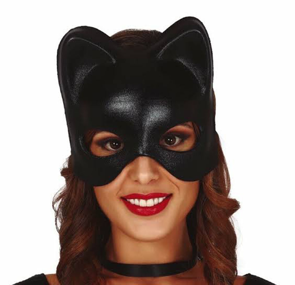Siyah Deri Görünümlü Kedi Maskesi – Cosplay &amp;amp; Maskeli Balo (5271)