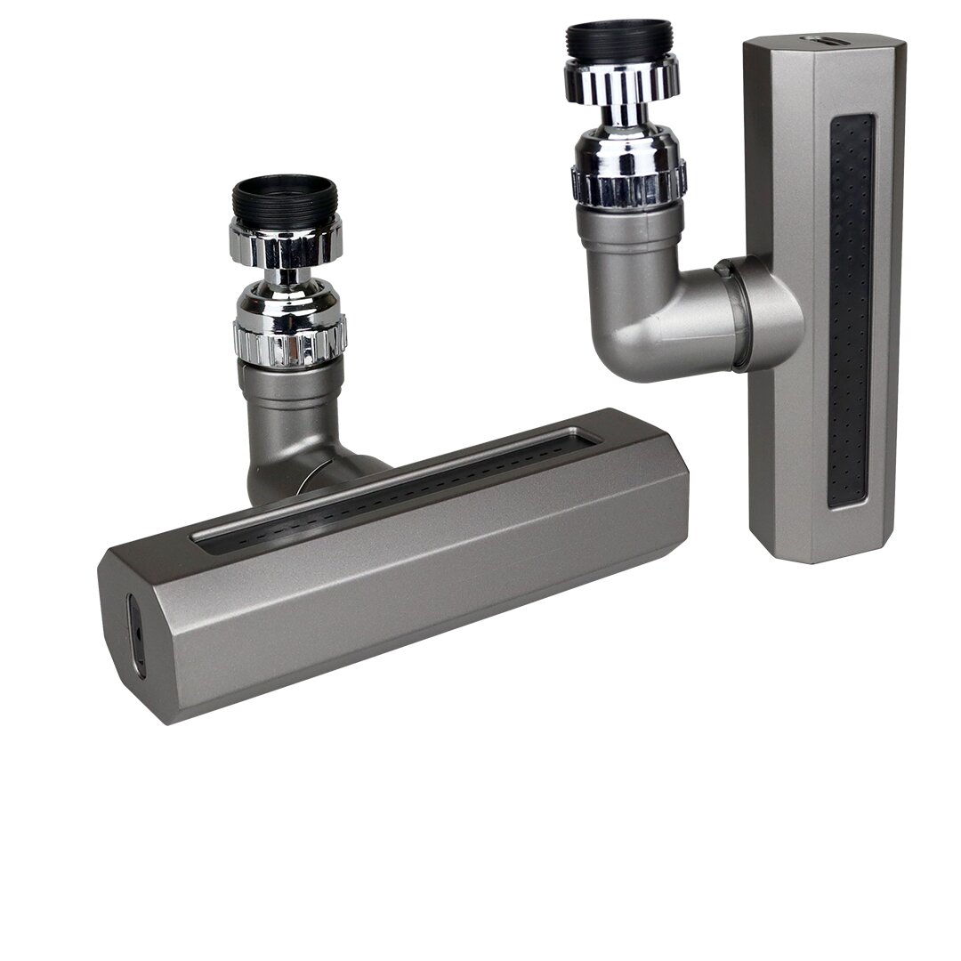SİYAH  GENİŞ  360 DERECE DÖNEBİLENOYNAR BAŞLIK - 4 MOD  PERLATÖR ŞELALE MUSLUK UCU KTX-3288 (5271)