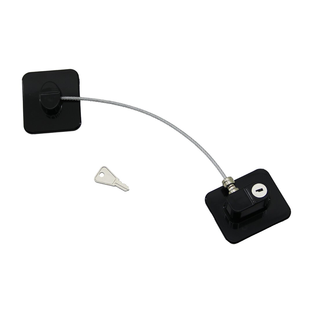 SİYAH PLAKA   HALATLI  EMNİYET KİLİT  5X6CM YAPIŞKANLI MONTAJ=2PCS PLAKA   HALAT=18.8CM (5271)