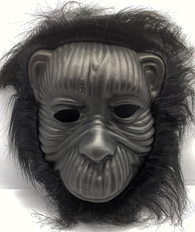 Siyah Renk Eva Goril Maskesi - Siyah Peluşlu Tüylü Orangutan Maskesi (5271)